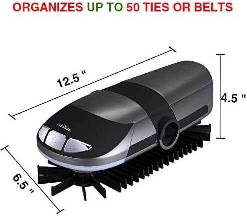 Motorized Tie Rack Closet Organizer, Holds & Displays Up to 50 Ties + 4 B...