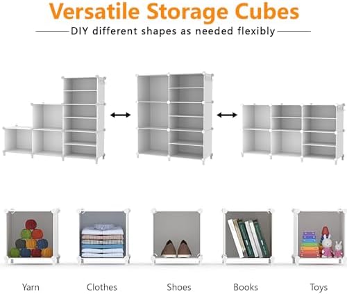 AWTATOS 6 Cube Closet Organizer Storage Shelves, White