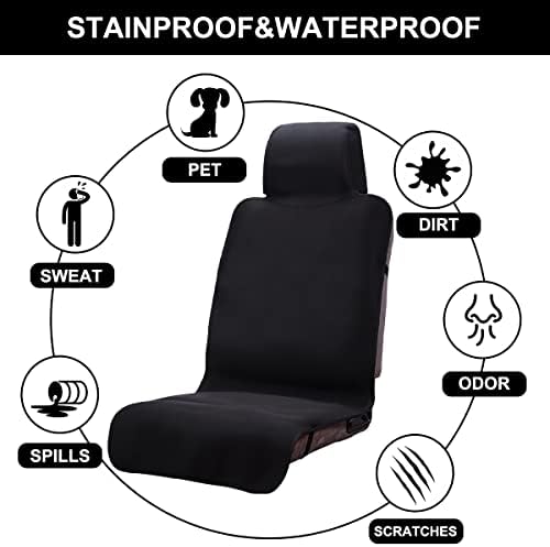 Neoprene Waterproof Car Seat Cover, Black 2pcs, Non-Slip