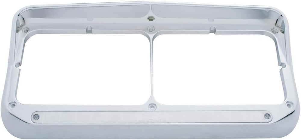 United Pacific 32352P2 Chrome Rectangular 14 LED Dual Headlight Bezel w/Visor...