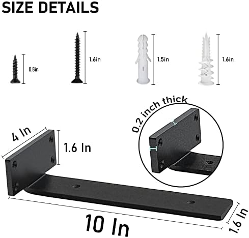 Shelf Brackets Heavy Duty Industrial L Shelf Bracket - 0.2 Inch Thick Premium...