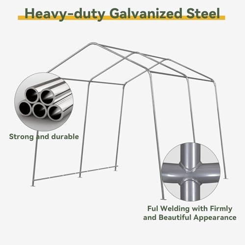 Aoxun 10x10 FT Outdoor Portable Storage Shed Tent for Motorcycle,Gray