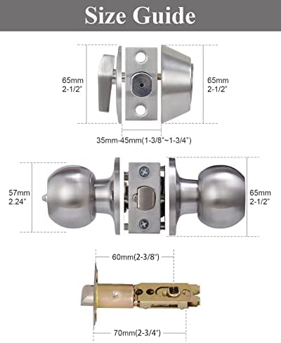 Lanwandeng 2 Sets All Keyed Same Entry Door Knob and Single Cylinder Deadbolt...