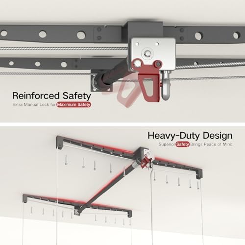 Overhead Garage Storage Rack for 12–14 FT Ceiling, Heavy-duty 4x4 FT Ceiling ...