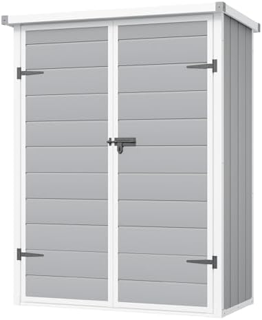 UDPATIO Vertical Storage Shed,51 Cu.ft Resin Outdoor Cabinet,Dark Grey