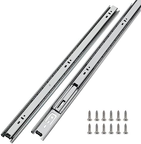Homdiy 14 Inch Heavy Duty Drawer Slides Side Mount 100 LB Capacity, 4 Pairs