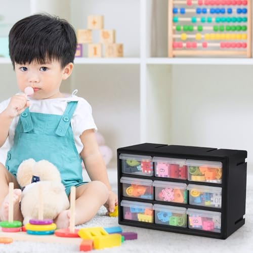 Sadstory 9-Drawer Plastic Drawer Storage Cabinet for Garage Organization