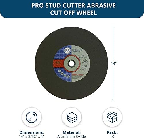 Benchmark Abrasives Aluminum Oxide Type 1, 14 Inch Chop Saw Blade, Cutting Wh...