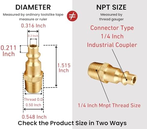 Coupler and Plug Kit, 1/4 Inch NPT, Industrial Type D