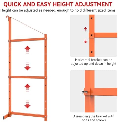 Shipping Container Shelving Bracket Adjustable (4 Pack, Orange)