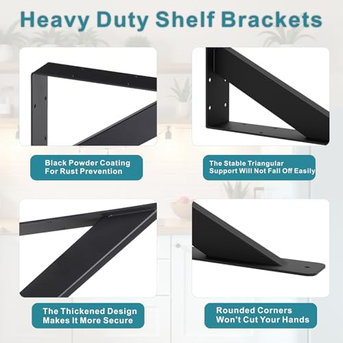 Countertop Support Brackets,12x9 inch Heavy Duty Shelf Brackets,Shelf Support...