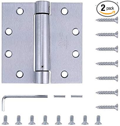 2 Pack - 4.5"x4.5" Stainless Steel Self Closing Reversible Door Hinge - Heavy