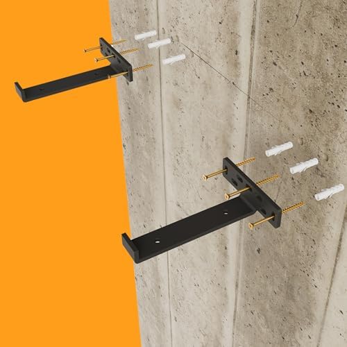 4 x J Shelf Brackets with Lip (7.25"L x 5"W x 1 1/4"H) Heavy D...