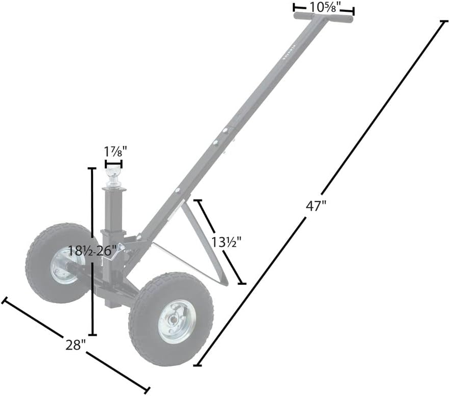 Elevate Outdoor Boat Trailer Dolly - 10" Pneumatic Tires - Long Handle -...