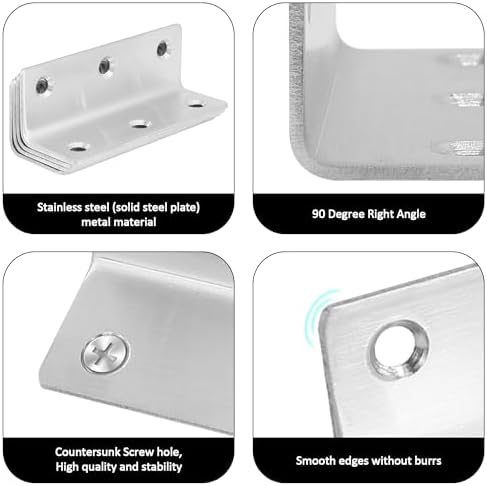 20 Pack 4" Silver Heavy Duty Shelf Brackets, 100mm Length Braces