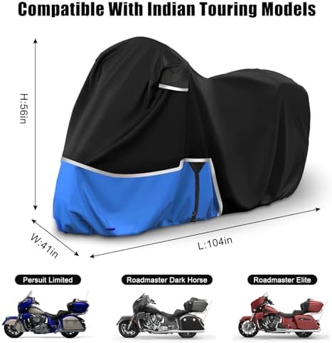 Waterproof Motorcycle Cover Replace for Indian Roadmaster/Pursuit, 420D Oxfor...