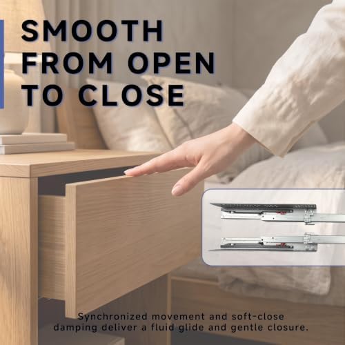 6 Pair 16 Inch (400mm) Undermount Soft Close Drawer Slides