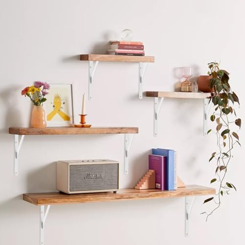 12 Pack L11 x H 8" White Heavy Duty Shelf Brackets with Screws Metal She...
