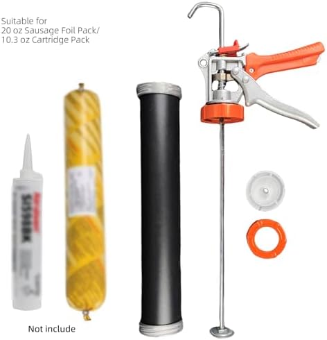 Sausage Caulking Gun,Dual‑Purpose for 20oz Sausage &10oz Cartridge(2 Pack)