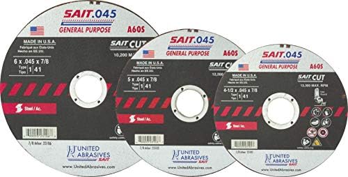 United Abrasives-SAIT 23106 A60S General Purpose Cut-Off Wheels (Type 1/Type ...