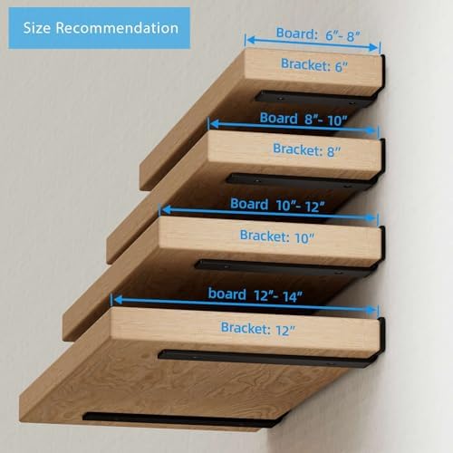 Shelf Brackets Floating Shlef Brackets 12-Inch 6-Packs, 1/5-Inch Thick Heavy ...