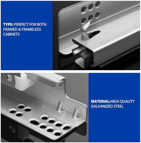 LONTAN 21 Inch Undermount Soft Close Drawer Slides 3D Locking Device 1 Pair