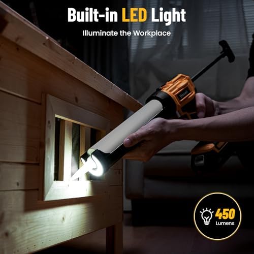 Electric Caulking Gun, Cordless Caulk Gun with 2x 2.0Ah Batteries