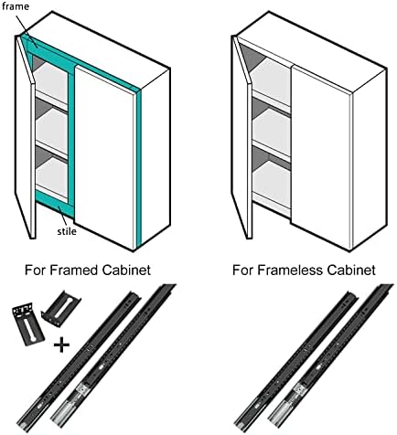 homdiy 10 Pair Soft Close Drawer Slides 22 Inch,Heavy Duty Side Mount Rails