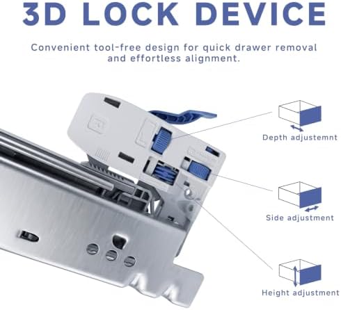 6 Pair 21 Inch (533mm) Undermount Soft Close Drawer Slides