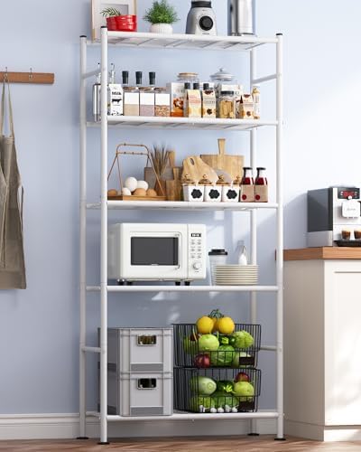 Sakugi Storage Shelves - 5 Tier Shelf Organizer, Heavy Duty Garage Shelving U...