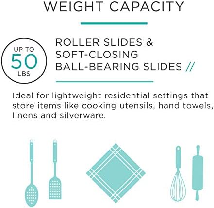 Liberty D68822C-W-TS 22-Inch Bottom Mount Drawer Slide (Pack of 2)