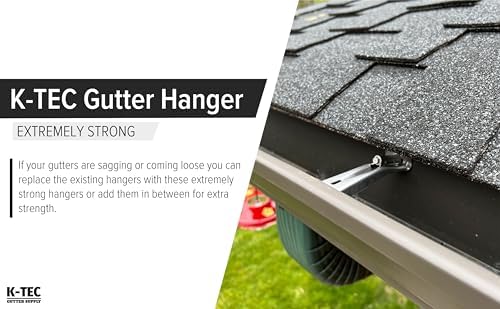 Hidden Gutter Hangers 5 Inch with a Pre-Inserted Rust Resistant Screw - Heavy...