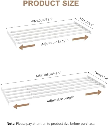 Closet Shelf & Rod Expandable, Wall Mounted Easy Install Closet Organizer