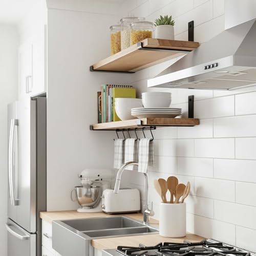 LEOPO 10 inch Shelf Brackets 12-Pack, 1/5" Thick Floating Shelf Bracket