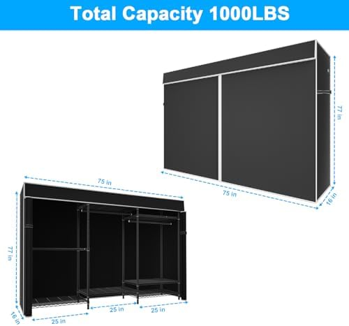 Ulif E13C Pro Heavy Duty Closet Organizer System，Freestanding Clothing Racks ...