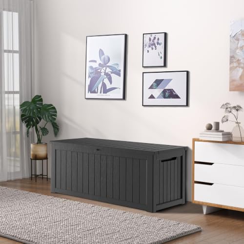Outdoor Storage Box 275GAL Waterproof Resin Deck Box,Pool Accessories Supplie...