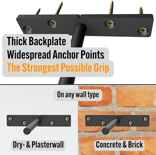 EVALD Heavy Duty Floating Shelf Brackets 6 Inch, Hidden Shelf Brackets with S...