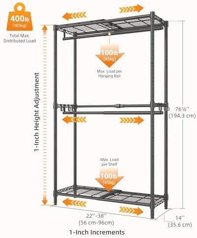 Expandable Closet Organizer System Adjustable Clothes Rack