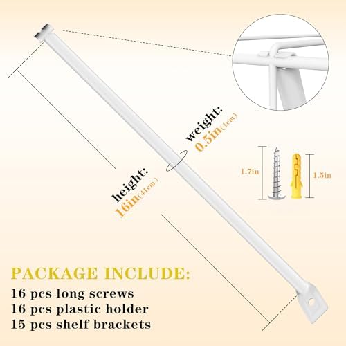 15pack Wire Shelving Support Bracket,White Wire Shelf Support Bracket,Can Be ...