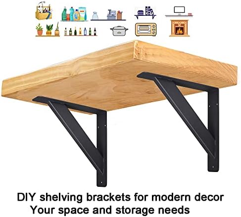 2Pcs Heavy Duty Shelf Brackets Countertop Support Brackets,10"x10"C...