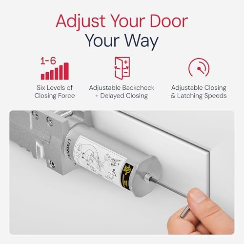 Lawrence Extra Heavy Duty Door Closer Commercial Grade 1 - Adjustable 6-Speed...