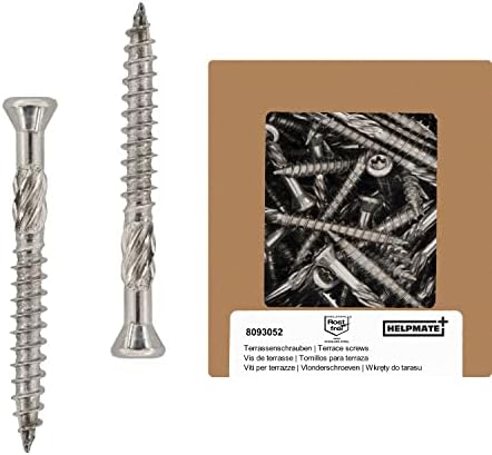 HELPMATE Decking Screws 5 x 60 Stainless Steel A2 Rustproof - Pack of 50 Plan...