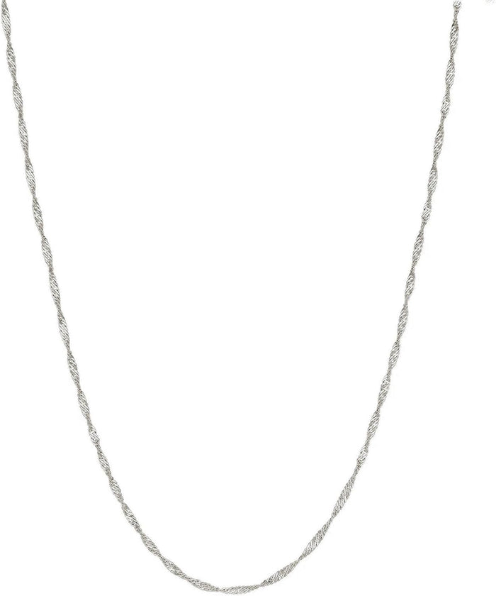 14K Yellow/White Gold Singapore Chain Necklace for Women 14K Solid Gold Necklace with Spring Ring clasp