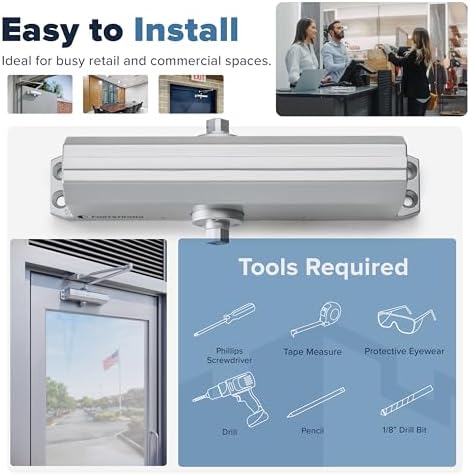 Commercial Door Closer – Heavy Duty Grade 1 Automatic Door Closer for Commerc...