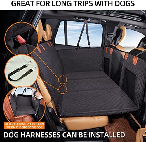 YJGF Hard Bottom Dog Car Seat Cover for Back Seat,Seat Extender for Dogs