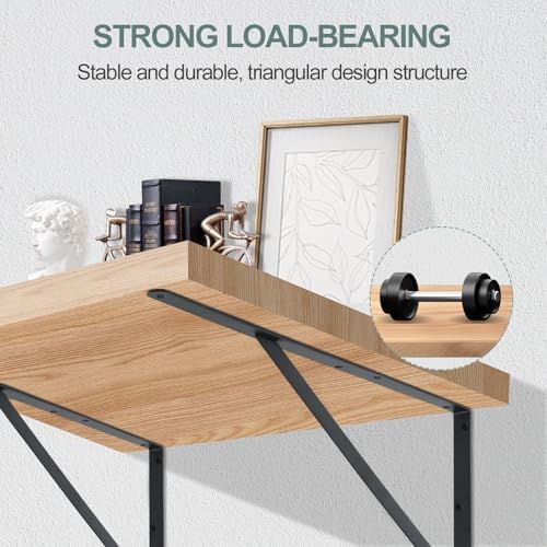12 Pack L20 x H 12" Black Heavy Duty Shelf Brackets with Screws Metal Sh...