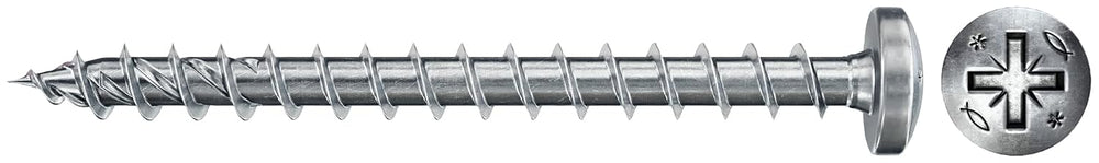 fischer 100 x Chipboard Screws Power-Fast II 5.0 x 50 Pan Head with Phillips ...