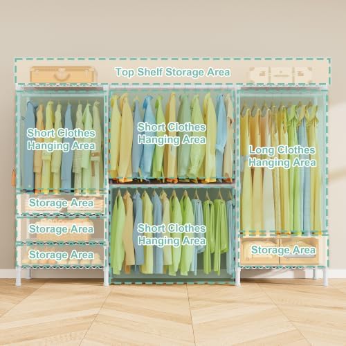 SEMHOR E06 Expandable Heavy Duty Clothes Rack for Reach-in Closet
