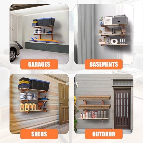 Lumber Rack Wall-Mounted Lumber Storage Rack, Heavy Duty Wood Storage Racks w...
