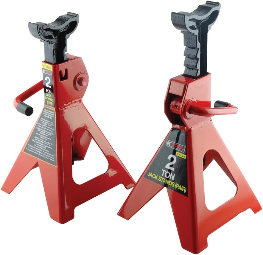 K Tool International 61201 2 Ton Automotive Jack Stands for Garages, Repair S...